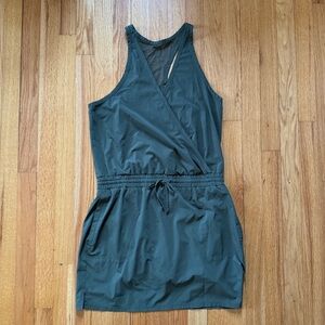 Athleta Womens Athletic V-Neck Drawstring Dress